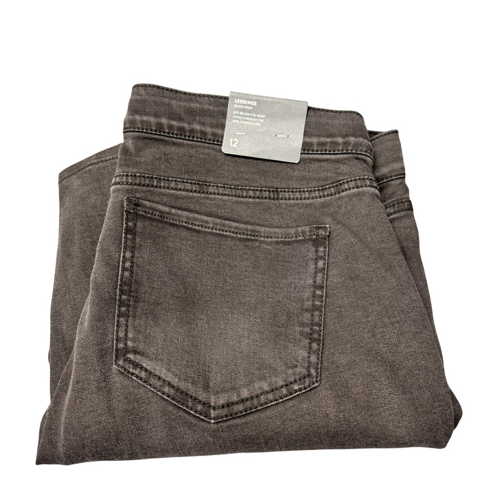 J Jill Jeans‎ Womens 12 Stretch 5-Pocket Leggings Black Wash Denim Jegging NEW